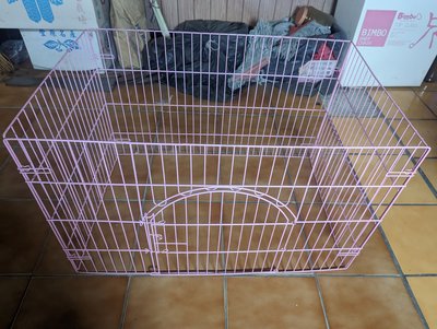 中古三尺粉色寵物圍籠---鐵籠,雙層烤漆籠,靜電,折疊式,貓,兔,寵物圍籠【台中市可自取】