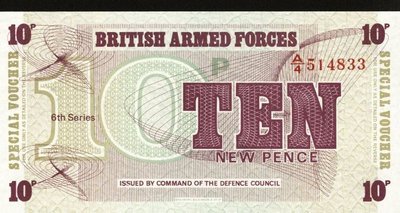 ~&#92;(^o^)/~--精美外鈔--- 10 POUND---英國軍用票---1972年