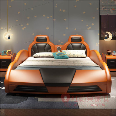 [紅蘋果傢俱] 跑車系列 JYS-055床架 跑車床 造型床 兒童床 跑車型床 軟包床 賽車床 超跑床