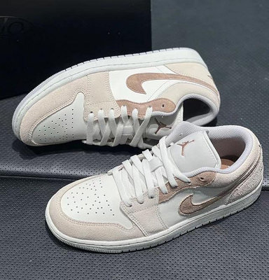 NIKE AIR JORDAN 1 LOW SE 男鞋 籃球鞋 白棕色-HF1567200