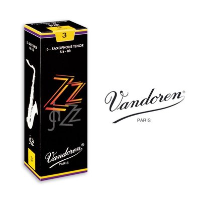 小叮噹的店- 法國 Vandoren TENOR ZZ 次中音薩克斯風竹片 黑盒 5片裝 T-ZZ