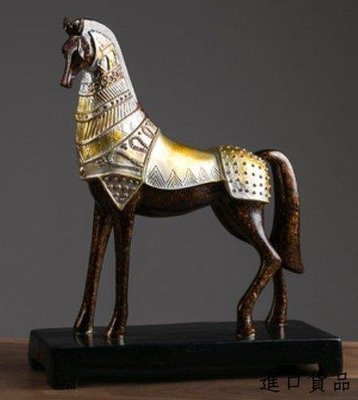 現貨歐式 樹脂工藝品古代馬擺件 戰馬一馬當先辦公室居家裝飾品 開業禮品馬擺飾拍照道具可開發票