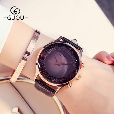 【現貨】香港 GUOU 牌手錶 8107 時尚休閒 水 防水 選 女士手錶（100%）