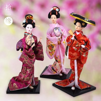 下殺 (null)日式桌面擺件家居禮品餐廳裝飾藝妓日本人偶人形娃娃娟人和服娃娃