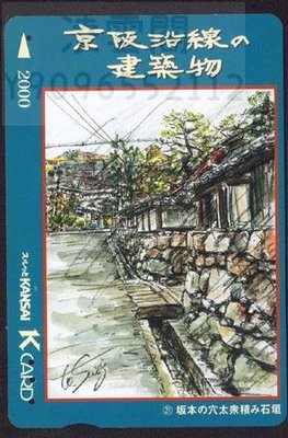 日本地鐵卡---京阪電鐵335 繪畫系列 京阪沿線的建筑物21凌雲閣收藏卡