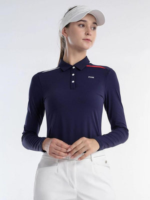 PGM高爾夫女士春秋長袖T恤服裝休閑百搭golf時尚運動服polo衫外套-興龍家居