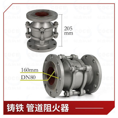 【促銷】新品管道阻火器鋁k合金鑄鐵防爆波紋阻火層油罐瓦斯管道呼吸閥透