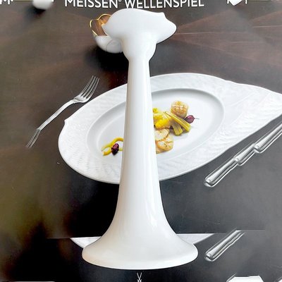 熱銷 德國 MEISSEN 梅森瓷器 純白系列 燭光晚餐燭臺組 家居擺件陶瓷可開發票