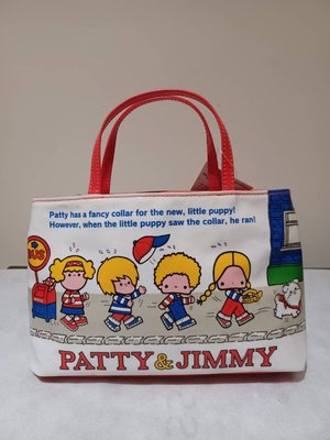 Patty & Jimmy 三麗鷗 ♥日本正品♥ Patty & Jimmy圖案 拼接PVC防水 手提包