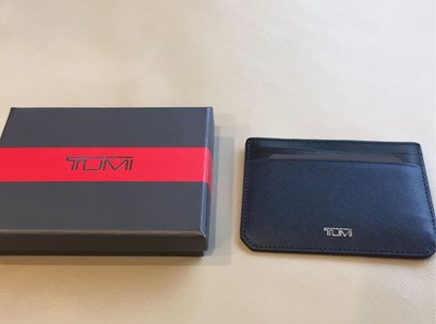 [熊熊之家3]保證全新正品 TUMI 藍黑雙色 防刮牛皮材質 信用卡夾 證件夾 名片夾 證件包