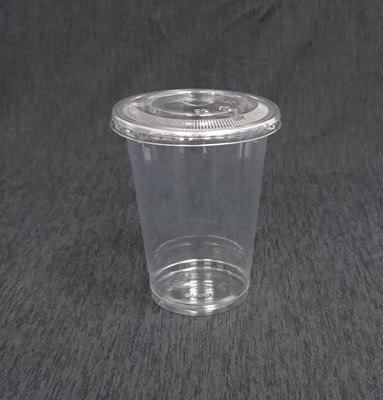 含稅【  360cc PET杯+圓孔蓋】100組 透明杯 冷飲杯 飲料杯 水杯 塑膠杯 啤酒杯 果汁杯 地衣