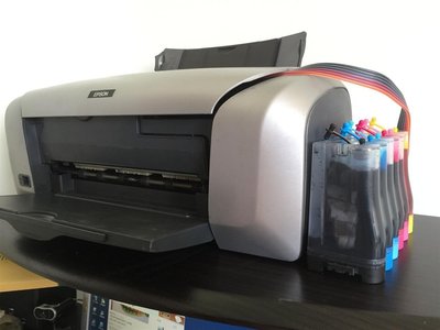 現貨熱銷-印表機二手愛普生R230打印機六色彩色噴墨照片連供熱轉印升華打印機