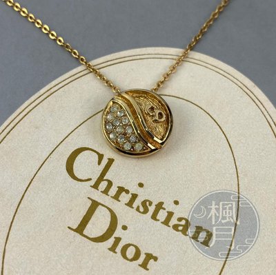BRAND楓月  Christian Dior 迪奧 圓墜水鑽項鍊 配飾 配件 飾品 時尚配件 首飾
