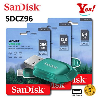 【Yes！公司貨】SanDisk Ultra Eco CZ96 100MB 128G 128GB USB 3.2 隨身碟