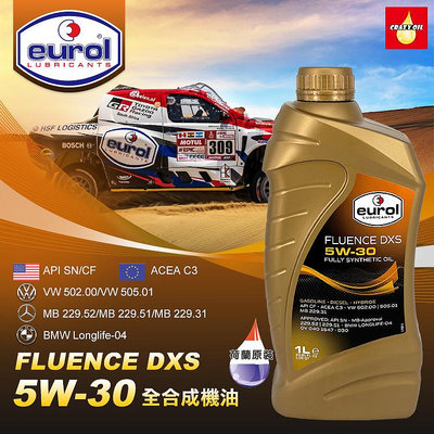 Eurol FLUENCE DXS 5W30 汽車全合成機油 附發票【瘋油網】