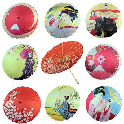 日本料理裝飾紙傘日式浮世繪櫻花仕女店鋪和風吊頂江南油紙傘56CM