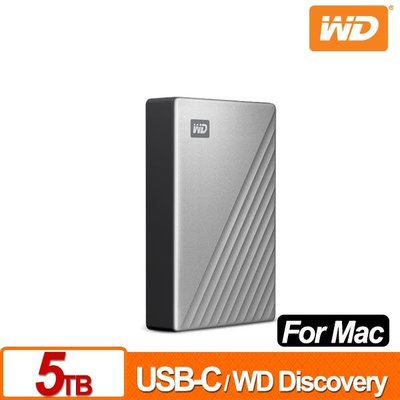 WD My Passport Ultra for Mac 5TB 2.5吋USB-C行動硬碟 WDBPMV0050BSL