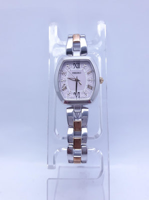 SEIKO精工型號:770131 .不鏽鋼石英女錶.太陽能電波錶