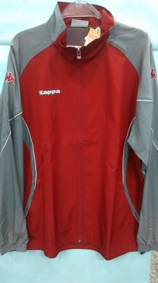 KAPPA 男 平織慢跑風衣 運動休閒外套 防潑水 抗紫外線 立領 C173-1818-1  紅灰 全新 公司貨