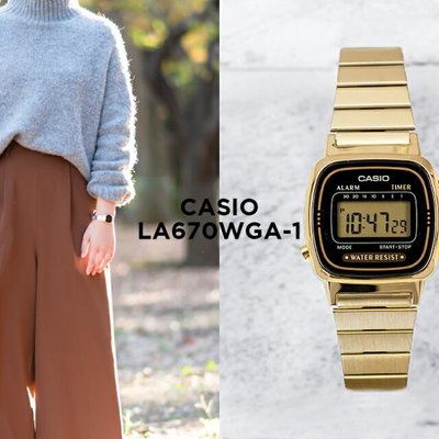 CASIO手錶公司貨復古金錶 熱銷 LA-670 WGA-1 街頭男女潮流必備配件~LA680
