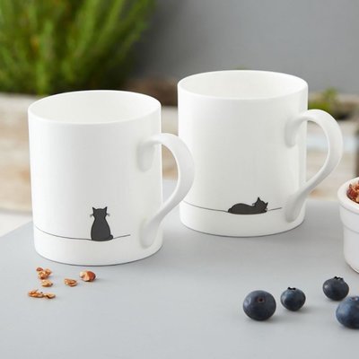 〖洋碼頭〗英國JinDesigns咖啡杯貓狗圖案水杯茶杯馬克杯2件禮盒套裝 L2864