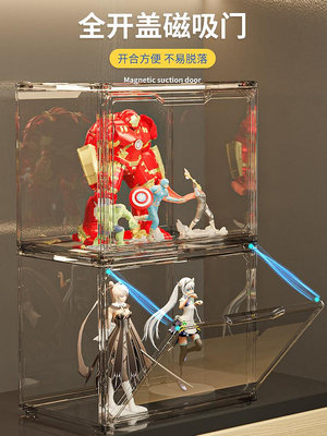 手辦樂高娃娃展示柜積木擺件玩具收納盒亞克力高達模型架透明家用