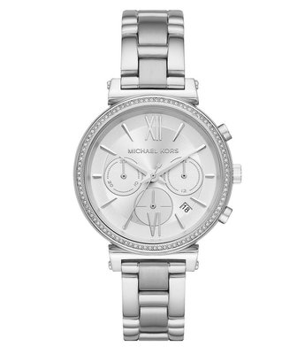【換日線】女錶 Michael Kors Sofie Chronograph Silver Dial Ladies Watch MK6575