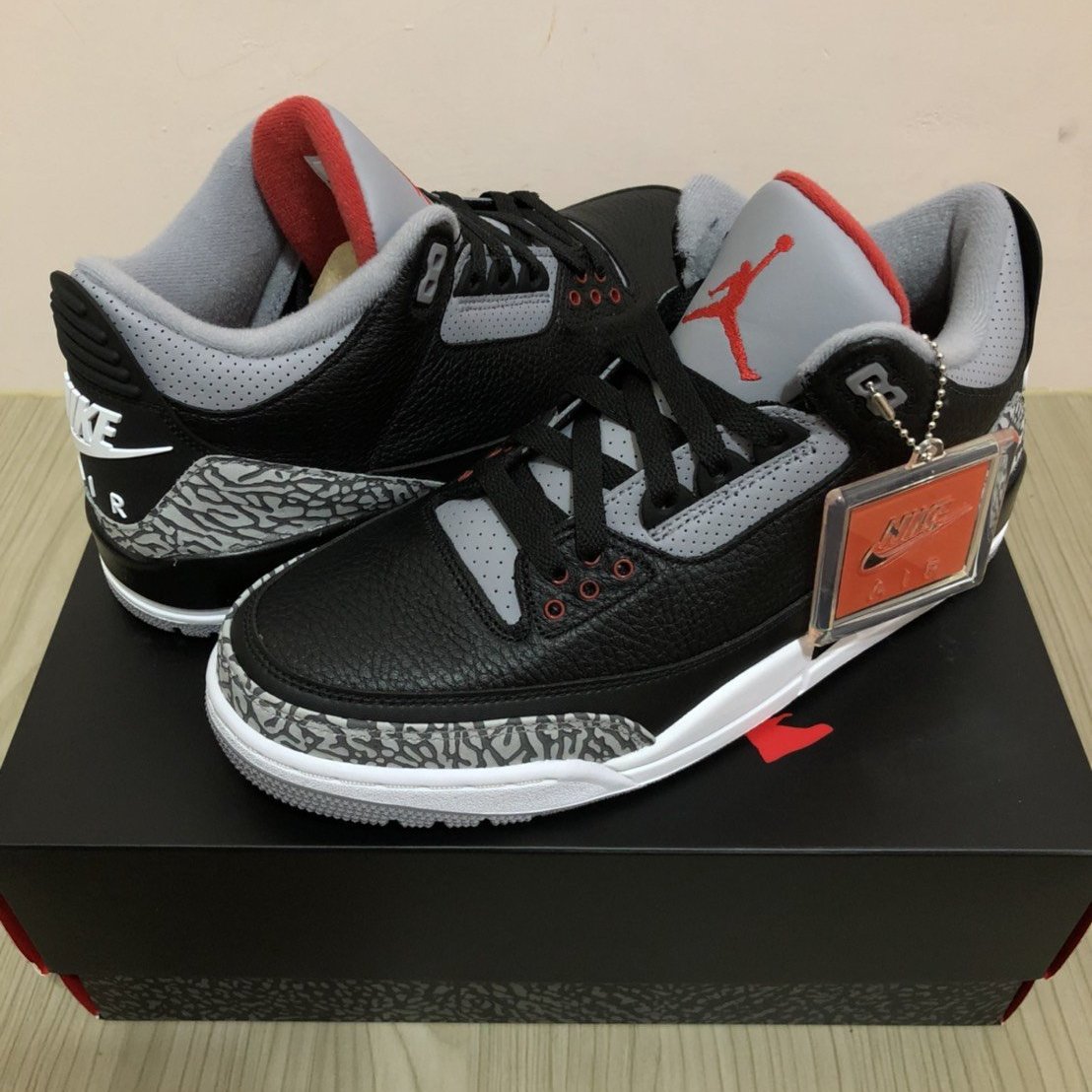 極品釋出@NIKE AIR JORDAN 3 RETRO OG 3代黑水泥老屁股US9 9.5號