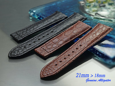 【時間探索】ORIS 代用純正鱷魚皮高級錶帶 ( 21mm )摺疊扣專用