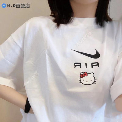 Nike 耐吉 2022夏季 Hello Kitty聯名款 男女情侶寬松運動休閑 短袖 T恤 DR6075-100