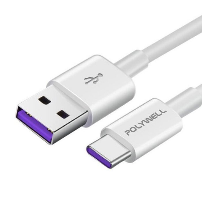 【珍愛頌】寶利威爾 USB-A To Type-C 5A快充線 200公分 適用安卓手機 平板 POLYWELL 充電線