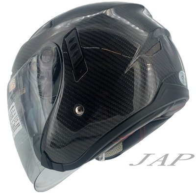 《JAP》M2R CF1 素面 碳纖維 內鏡墨片半罩安全帽 CF-1 雙D扣