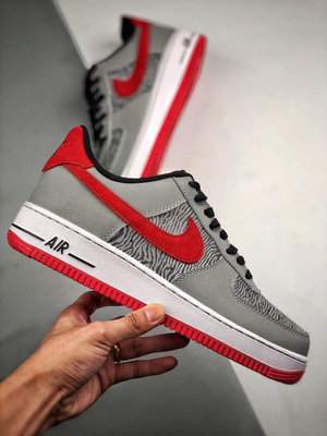 Nike Air Force 1 Low 07 灰紅 斑馬 反光 皮革 低幫 滑板鞋 488298-072 情侶鞋公司級