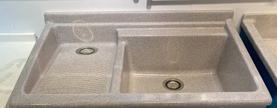 91x57 灰黑色固定板人造石洗衣槽(德浦家具)