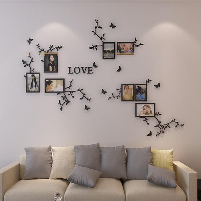 【Zooyoo壁貼】愛生活相框牆壓克力壁貼 3d水晶立體牆貼 客廳卧室照片牆文藝掛牆組合 房間裝飾