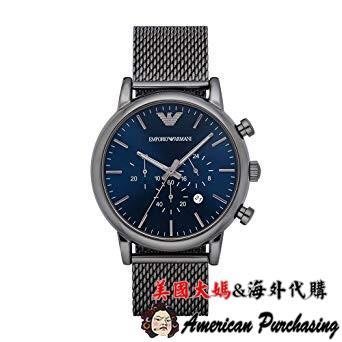 潮牌 EMPORIO ARMANI 亞曼尼手錶 AR1979 網帶石英腕錶日曆 三眼計時腕錶 手錶 海外代購-雙喜生活