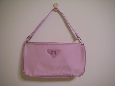 全新專櫃正品 BETTY BOOP 貝蒂甜心粉紫色防潑水輕巧手提包 / 側肩背 / 側背包 / 收納包 / 萬用化妝包