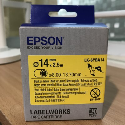EPSON LK-6YBA14黃底黑字標籤帶 (寬24mm)