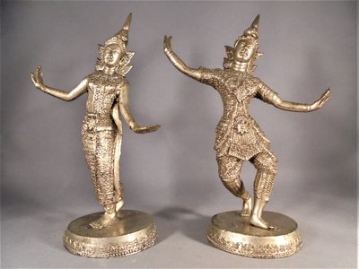 銅雕~ 泰國舞者 (2件)《廉售免議.直購莫追.等降調升》