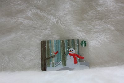 星巴克 STARBUCKS 美國 2015 森林裡的雪人及紅鳥 限量 隨行卡 儲值卡 卡片 收集 收藏