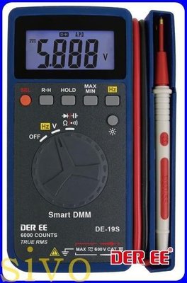 含稅 台製得益DER EE DE-19S自動偵測功能智慧型電錶 LCD背光 自動判讀量測單位