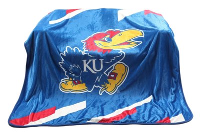 [現貨]NCAA大學球隊雙面毛毯 堪薩斯大學傑鷹隊Kansas Jayhawks美式空調毯午睡交換生日禮品