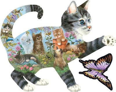 美國進口拼圖 sun 動物 貓咪花園 蝴蝶．1000片拼圖，95232