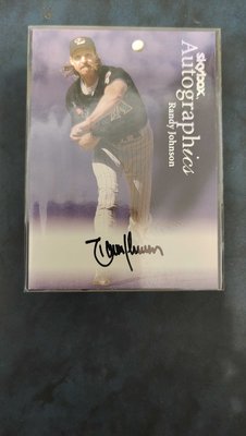 （稀有老卡） 1999 Skybox Randy Johnson 簽名卡 MLB歷史百大球星