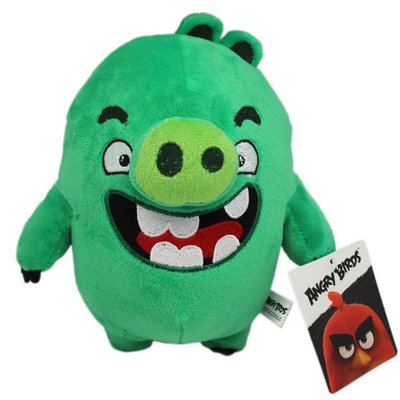 【卡漫迷】 綠豬 絨毛玩偶 高30cm ㊣版 娃娃 抱枕 靠墊 裝飾 Angry Birds 憤怒鳥 Green Pig