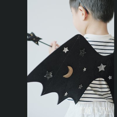 【現貨】萬圣節暗黑小蝙蝠丨mimi&lula絲絨貼花蝙蝠翅膀造型萬圣節裝扮