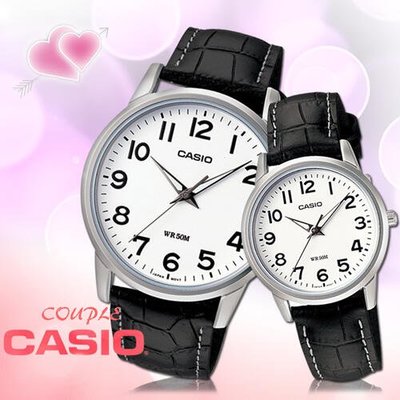 CASIO卡西歐 手錶專賣店 MTP-1303L-7B + LTP-1303L-7B 簡約對錶 指針 防水50米 真皮錶