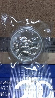 231--1996年熊貓10元銀幣 一盎司--未使用