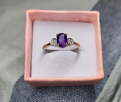 天然紫水晶戒指（7mm）