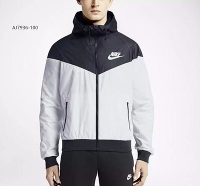 【熱賣精選】Nike NK 耐吉  風衣男款 連帽 黑白 拼接 運動外套 AJ-LK29232